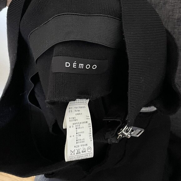 Demoo Parkchoonmoo Black High Rise Wide Leg Pants Wool Blend Size US 6/8 - Picture 7 of 8